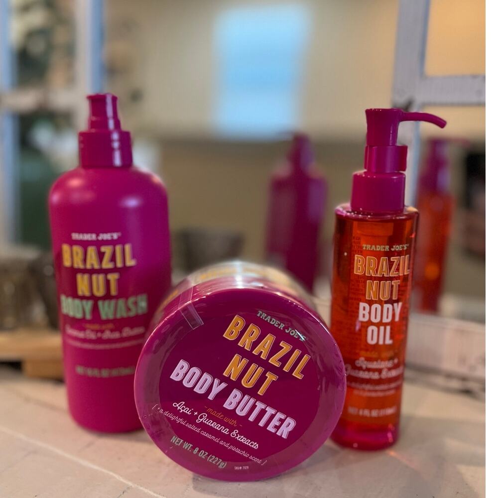 Trader Joe's Brazil Nut Body Butter Oil Wash Trio Full Size Limited Edition
